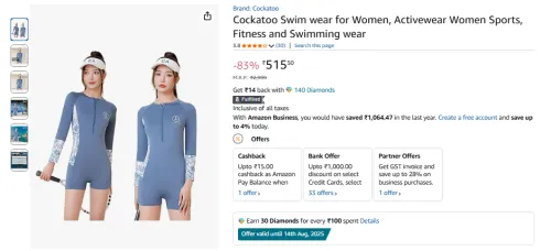 Image of Cockatoo Swim wear for Women