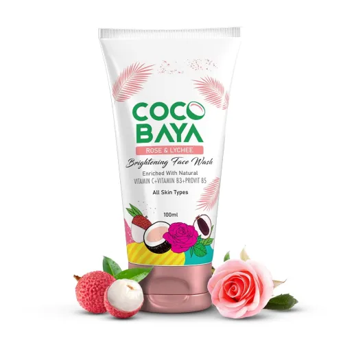 Image of Coco Baya SBrightening Face Wash, Enriched with Rose, Lychee Extracts, Vitamin C, Vitamin B3 & ProVit B5, Suitable For A