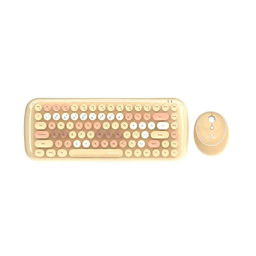 Image of Coconut Bling Retro Wireless Keyboard and Mouse Set