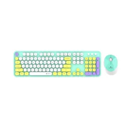 Coconut Vintage Retro Wireless Keyboard & Mouse Combo