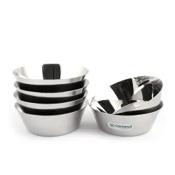 Coconut Stainless Steel Alaska Mixing Serving Bowl Set of 6