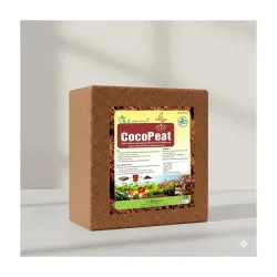 Cocopeat Block 5 Kg | Natural Coconut Coir Fibres | Organic Fertilizer for Home Gardening and Potted Plants (Pack of 1, 5 kg)