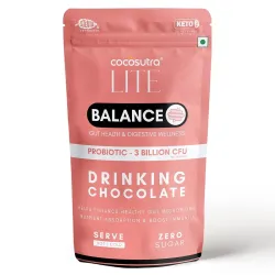 Cocosutra BALANCE Sugar Free Drinking Chocolate Mix | Gut Health & Digestive Wellness | Boosts Immunity | Good Bacteria 
