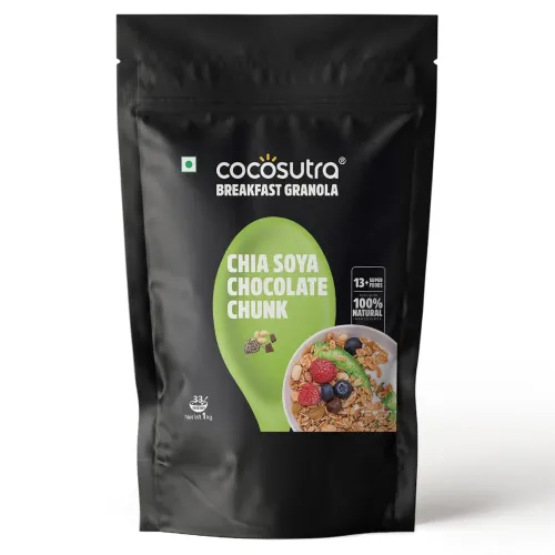 Image of COCOSUTRA Chia Soya Chocolate Chunk Breakfast Granola 1 kg |