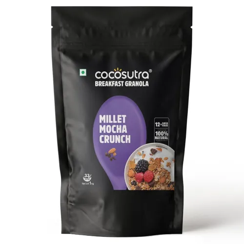 Image of COCOSUTRA Millet Mocha Crunch Breakfast Granola 1 kg | 100% Natural, Vegan & Gluten Free | 