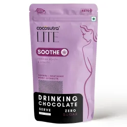 Cocosutra SOOTHE - Sugar Free Drinking Chocolate Mix | For Feminine Health & Period Pain Relief | Gokhru, Shatavari & Berry Extracts | Vegan | Keto Friendly | Enjoy hot or cold | 200 g