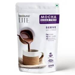Cocosutra Sugar Free Drinking Chocolate Mix - Mocha | Hot or Cold | Low Carb, Low Calorie | Stevia & Erythritol Based | 200g