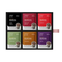 COCOSUTRA Sugar-Free Drinking Chocolate Mix | 18 Single-Serve Sachets (20g Each) | 3 Sachets Each Flavour | Swiss Vanilla, Mocha, Caramel, Hazelnut, Mexican Spiced & Peppermint | Zero Sugar....