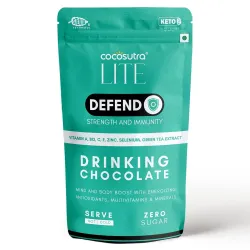 Cocosutra DEFEND - Sugar Free Drinking Chocolate Mix | For Strength & Immunity Boost | With added Multivitamins, Minerals & Antioxidants | Vegan | Keto Friendly | 200 g