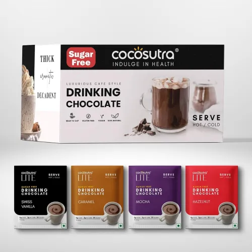 Image of COCOSUTRA Sugar-Free Drinking Chocolate Mix 400g Pack of 20