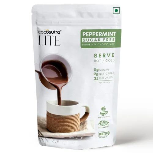 Image of COCOSUTRA Sugar Free Peppermint Drinking Chocolate Mix (200g)