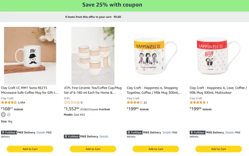 Image of Coffee Mug Loot @ Extra 25% Coupon Discount 