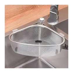 COFIEX Stainless Steel Sink Corner Strainer Triangle Drainer Basket Shelf