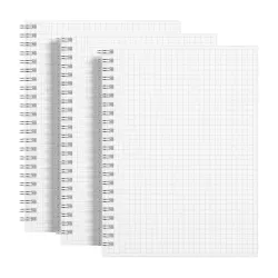 COI A5 Wiro-Bound Notebook Set of 3 – 480 Pages, 100 GSM Bleed-Free Graph/Grid Paper – Durable Transparent Cover, Acid-Free, 360° Lay-Flat – Ideal for Sketching, Drawing, Note-Taking