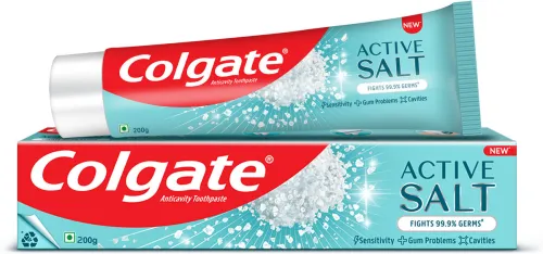 Image of Colgate Active Salt Toothpaste with Salt and Mint, Daily Germ Protection Toothpaste (200 g)