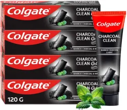 Colgate Charcoal Clean Black Gel Toothpaste (480 g, Pack of 4)