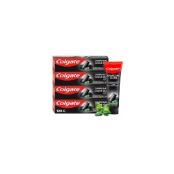 Colgate Charcoal Clean Black Gel whitening Toothpaste, 480 gm (120g x 4), Bamboo Charcoal and Wintergreen Mint for a Clean Mouth Experience