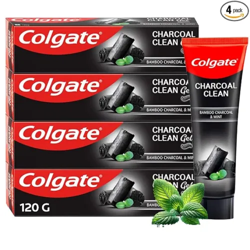 Image of Colgate Charcoal Clean Toothpaste, 480gm (120g x 4)
