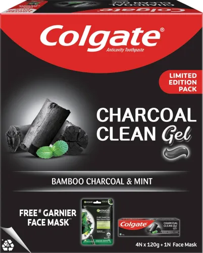 Image of Colgate Charcoal Clean Toothpaste – 480g, Pack of 5