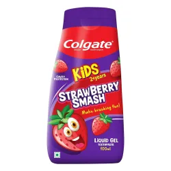 Colgate Kids Toothpaste in a Fun Squeezy Bottle, Strawberry Flavor Gel Tooth Paste, Easy-Grip & Makes Brushing Fun, Cavi