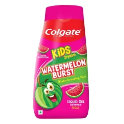 Colgate Kids Toothpaste in a Fun Squeezy Bottle, Watermelon Flavor Gel Tooth Paste, Easy-Grip & Makes Brushing Fun, Cavi