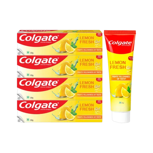 Image of Colgate Lemon Fresh Whitening Gel Toothpaste (480 g, Pack of 4)