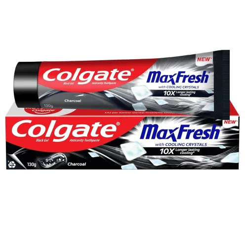 Image of Colgate MaxFresh Toothpaste, Black Gel Paste with Charcoal for Super Fresh Breath, 130gm