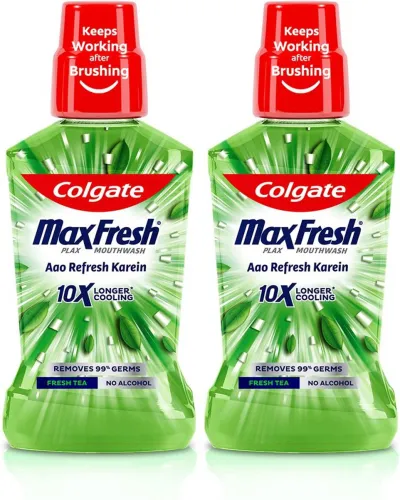 Image of Colgate Maxfresh Plax Antibacterial Mouthwash (Fresh Tea, 500ml)