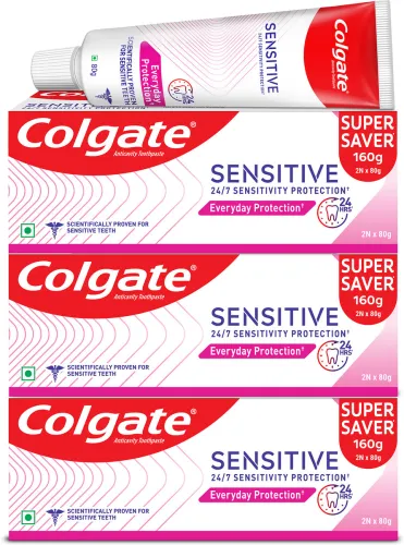 Image of Colgate Sensitive Everyday Protection Toothpaste (480 g, Pack of 3)