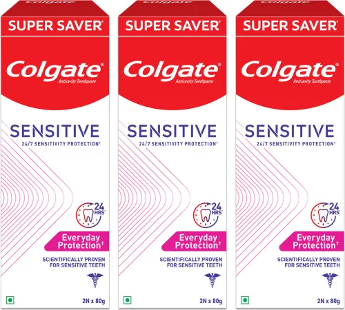 Image of Colgate Sensitive Everyday Protection Tooth paste Combo Pack 160gx3 Toothpaste (480 g, Pack of 3)