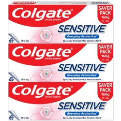 Colgate Sensitive Everyday Protection Toothpaste, (3 x 160g)