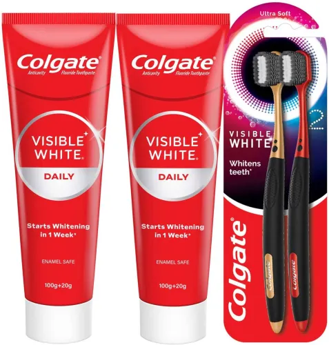 Image of Colgate Visible White 240g + O2 Brush Pack