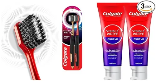 Image of Colgate Visible White Purple Toothpaste 240g Toothbrush (2Pc)