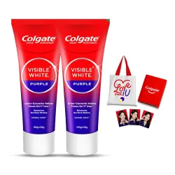 Colgate Visible White Purple Whitening Toothpaste (240 g) – Limited Edition with Free Tote Bag & Gratitude Journal