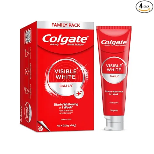 Image of Colgate Visible White Teeth Whitening Toothpaste 480g (120g X 4)