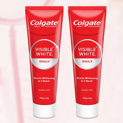 Image of Colgate Visible White Toothpaste, Teeth Whitening Starts in 1 week (200g + 40g) Toothpaste (240 g)