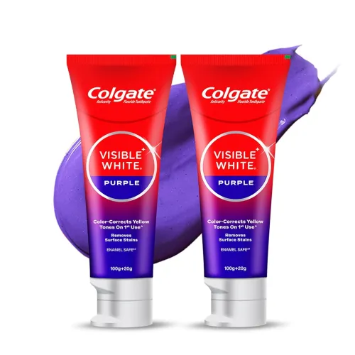 Image of Colgate Visible White Purple Toothpaste (Combo Pack, 200g + 40g)