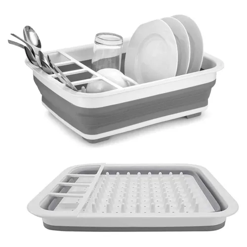 Image of Collapsible Foldable Dish Drying Rack for Kitchen & Camping
