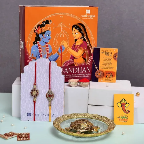 Image of Collectible India Rakhi Gift Combo Set - Rakhi for Brother Bhaiya Boy- Rakhi for Rakshabandhan Gifts for Men Boys - Meta