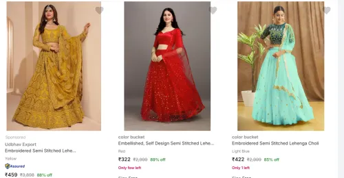Image of Color Bucket Women's Lehenga Cholis Starting at ₹322