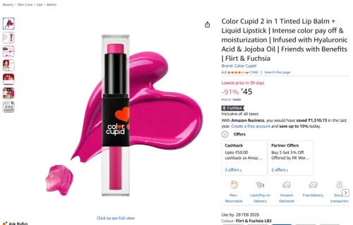 Image of Color Cupid 2-in-1 Tinted Lip Balm + Liquid Lipstick (Flirt & Fuchsia)