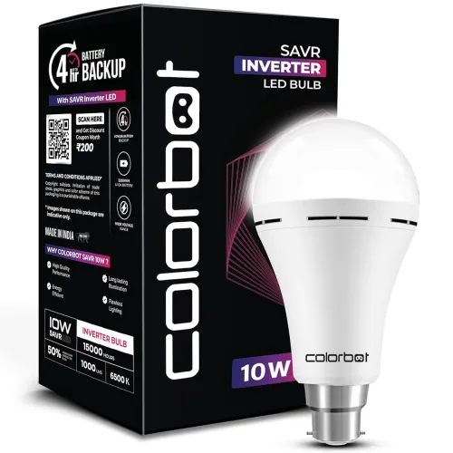 Image of Colorbot 10W Emergency Bulb – 4hr Backup, B22