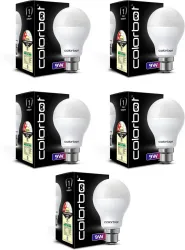 Colorbot 9 W Basic Standard B22 D LED Bulb (White, Pack of 5)