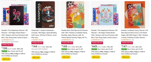 Image of Colorful Planners & Notebooks Upto 90% Off