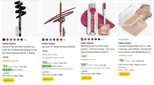 Image of Colors Queen Beauty products Starting ₹55