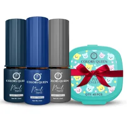 Colors Queen Glossy Nail Paint Combo Set of 3 with Remover Wipes