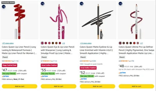 Image of Colors Queen Lip Liner Pencil starting ₹47