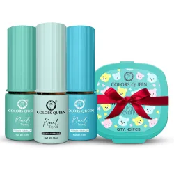 Colors Queen Nail Trend Glossy Nail Paint Combo Set of 3 with Free Nail Paint Remover Wipes - 45 pcs|
