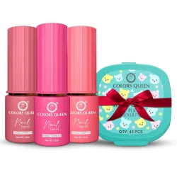 Colors Queen Nail Trend Glossy Nail Paint Combo Set of 3 with Free Nail Paint Remover Wipes - 45 pcs| Long Lasting & Vibrant Nail Paint for Women (Cerise, Punch Crunch, Pubble Gum Burs, 39ml...