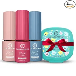 Colors Queen Nail Trend Glossy Nail Paint Combo Set of 3 with Free Nail Paint Remover Wipes - 45 pcs| Long Lasting & Vibrant Nail Paint for Women (As A Diasy, Rubine Red, Dark Winter, 39ml)